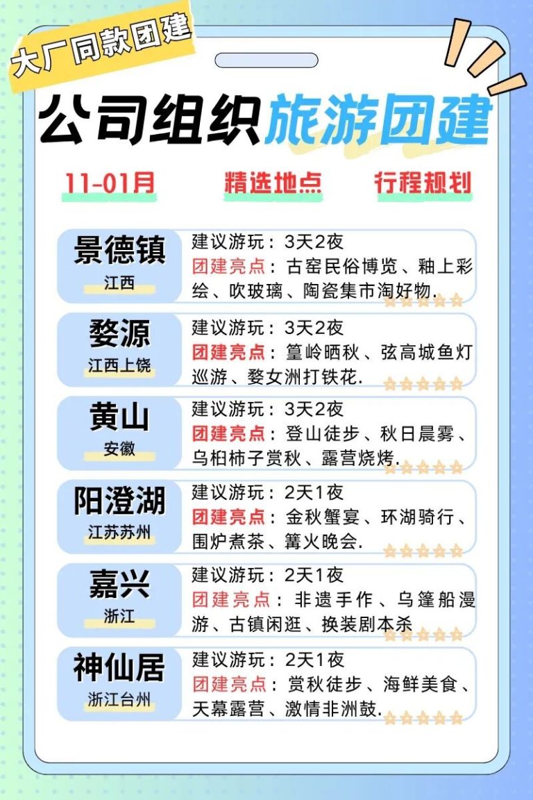 江浙沪12个秋冬团建地，2-5小时覆盖