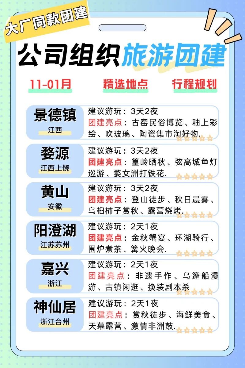 江浙沪12个秋冬团建地，2-5小时覆盖